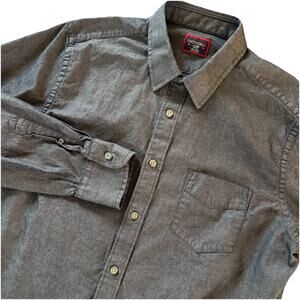 UNTUCKIT Men’s Slim Fit Gray Casablanca Long Sleeve Button Down Shirt Size Large